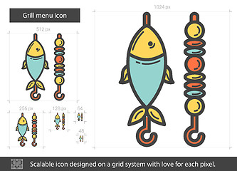 Image showing Grill menu line icon.