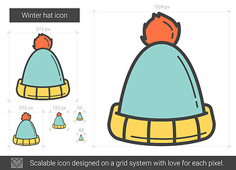 Image showing Winter hat line icon.