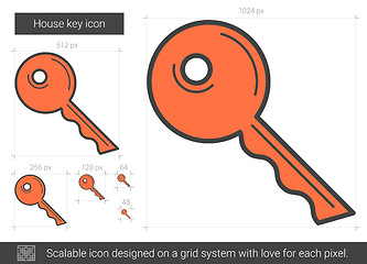 Image showing House key line icon.