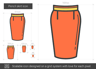 Image showing Pencil skirt line icon.