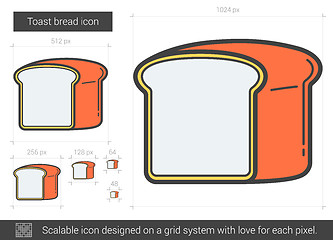 Image showing Toast bread line icon.