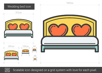 Image showing Wedding bed line icon.