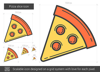 Image showing Pizza slice line icon.