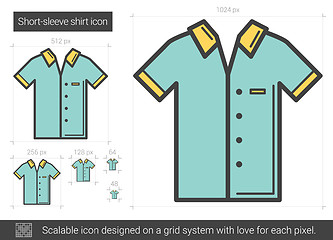 Image showing Short-sleeve shirt line icon.