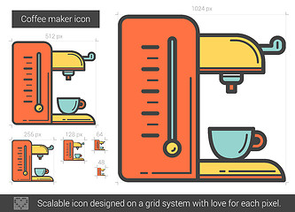 Image showing Coffee maker line icon.