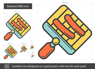 Image showing Backyard BBQ line icon.