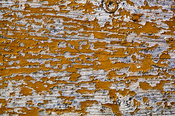 Image showing Old wooden yellow door 