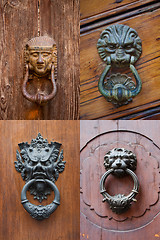 Image showing Ancient italian door knockers.