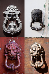 Image showing Ancient italian door knockers.