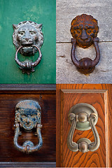 Image showing Ancient italian door knockers.