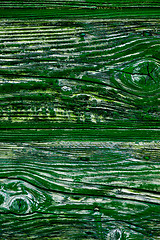 Image showing Old wooden green door