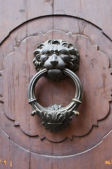 Image showing Ancient italian lion shaped door knocker.