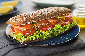 Image showing Salmon sandwich