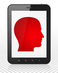 Image showing Business concept: Tablet Pc Computer with Head on display