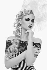 Image showing Beautiful retro style girl