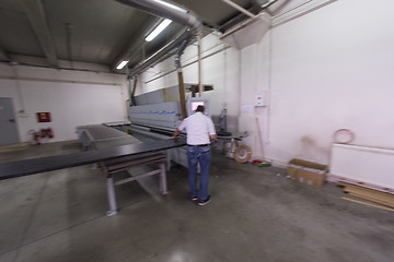 Image showing workers in a factory of wooden furniture