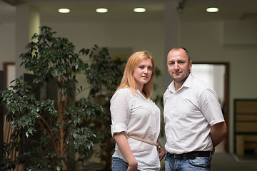 Image showing designers in office at the wooden furniture manufacture