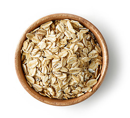 Image showing bowl of oat flakes