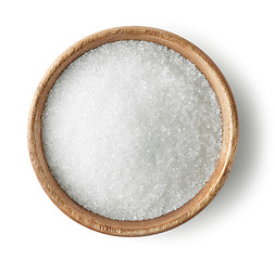 Image showing wooden bowl of sugar