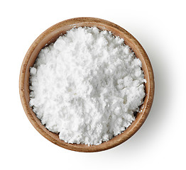 Image showing wooden bowl of powdered sugar