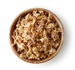 Image showing wooden bowl of dried grilled onions