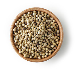 Image showing wooden bowl of white pepper