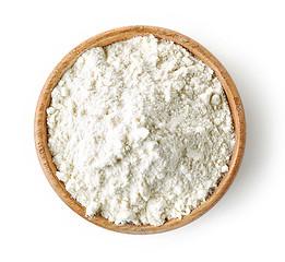 Image showing wooden bowl of flour