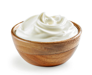 Image showing bowl of sour cream or yogurt
