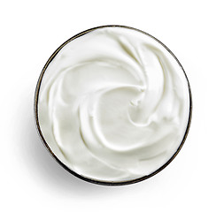 Image showing bowl of sour cream or greek yogurt