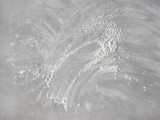 Image showing white flour on grey kitchen table