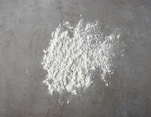 Image showing white flour on grey kitchen table