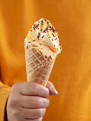 Image showing ice cream in waffle cone