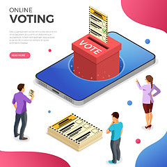 Image showing Online Internet Voting Isometric Concept