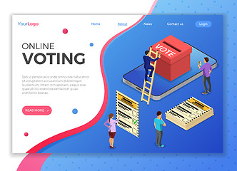 Image showing Online Internet Voting Isometric Concept