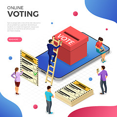 Image showing Online Internet Voting Isometric Concept