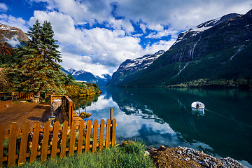 Image showing lovatnet lake Beautiful Nature Norway.