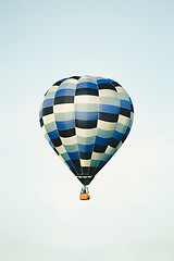 Image showing Blue hot air balloon in the clear sky