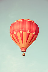 Image showing Orange hot air balloon in the sky