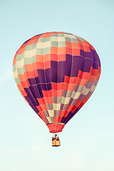 Image showing Red and purple hot air balloon