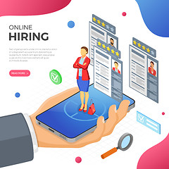 Image showing Online Isometric Employment and Hiring Concept