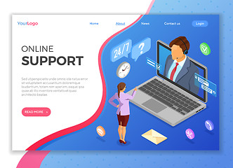 Image showing Isometric Online Customer Support