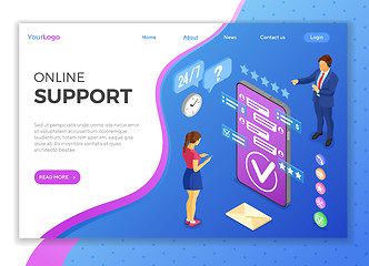 Image showing Isometric Online Customer Support