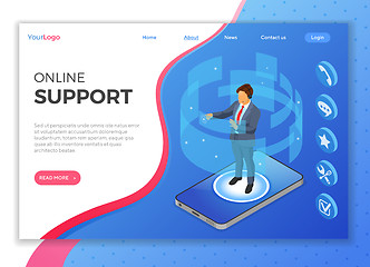 Image showing Isometric Online Customer Support