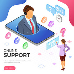 Image showing Isometric Online Customer Support