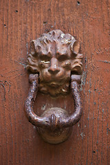 Image showing Ancient italian lion shaped door knocker