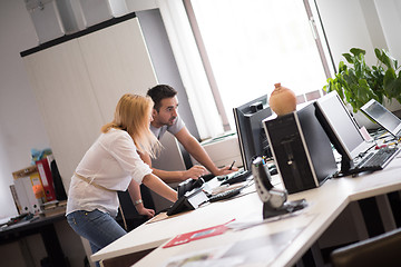 Image showing designers in office at the wooden furniture manufacture