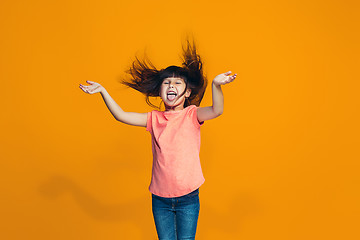 Image showing The squint eyed teen girl with weird expression