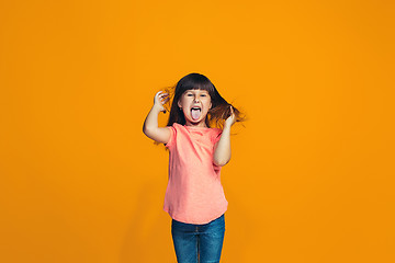 Image showing The squint eyed teen girl with weird expression