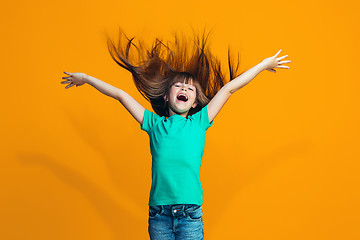 Image showing The squint eyed teen girl with weird expression