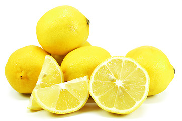 Image showing Group of lemon fruits